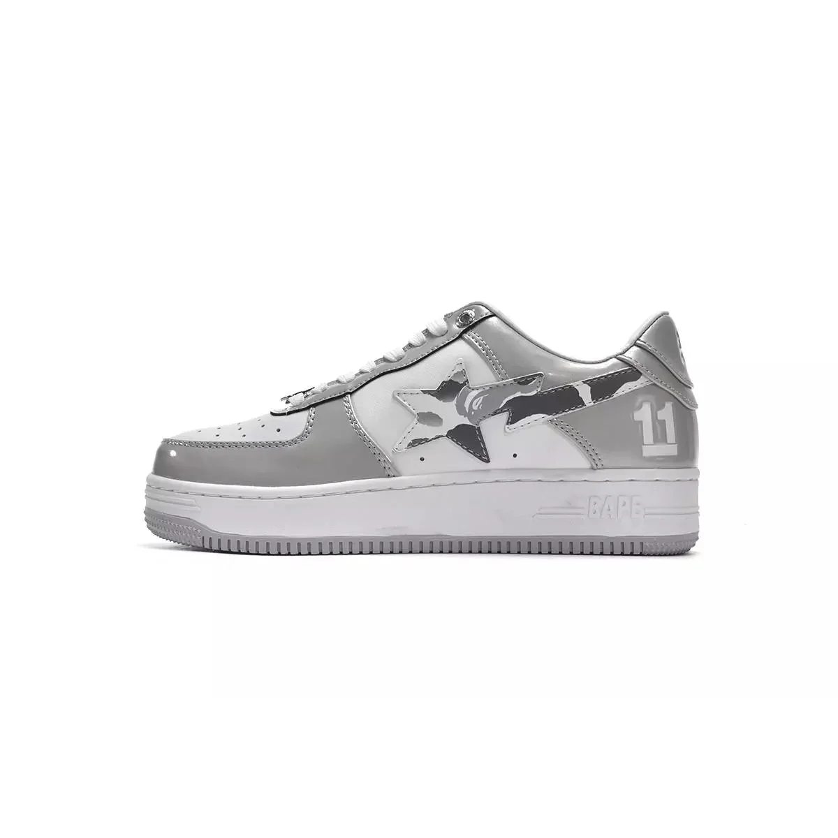 A Bathing Ape A Bathing Ape BAPE STA 11 White Grey Sneakers Grey - 1