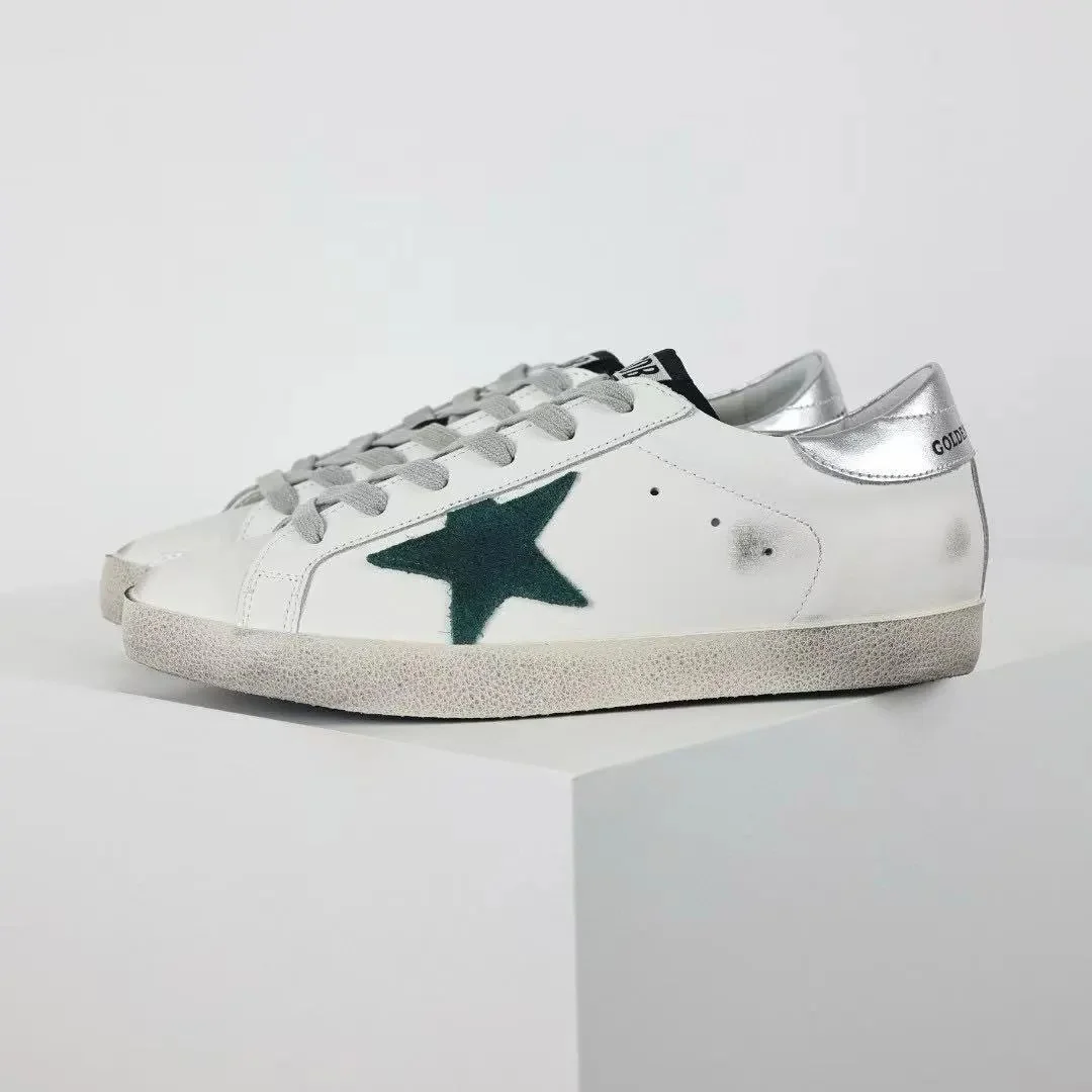 Golden Goose Golden Goose Super-Star White/Green Star Sneakers White