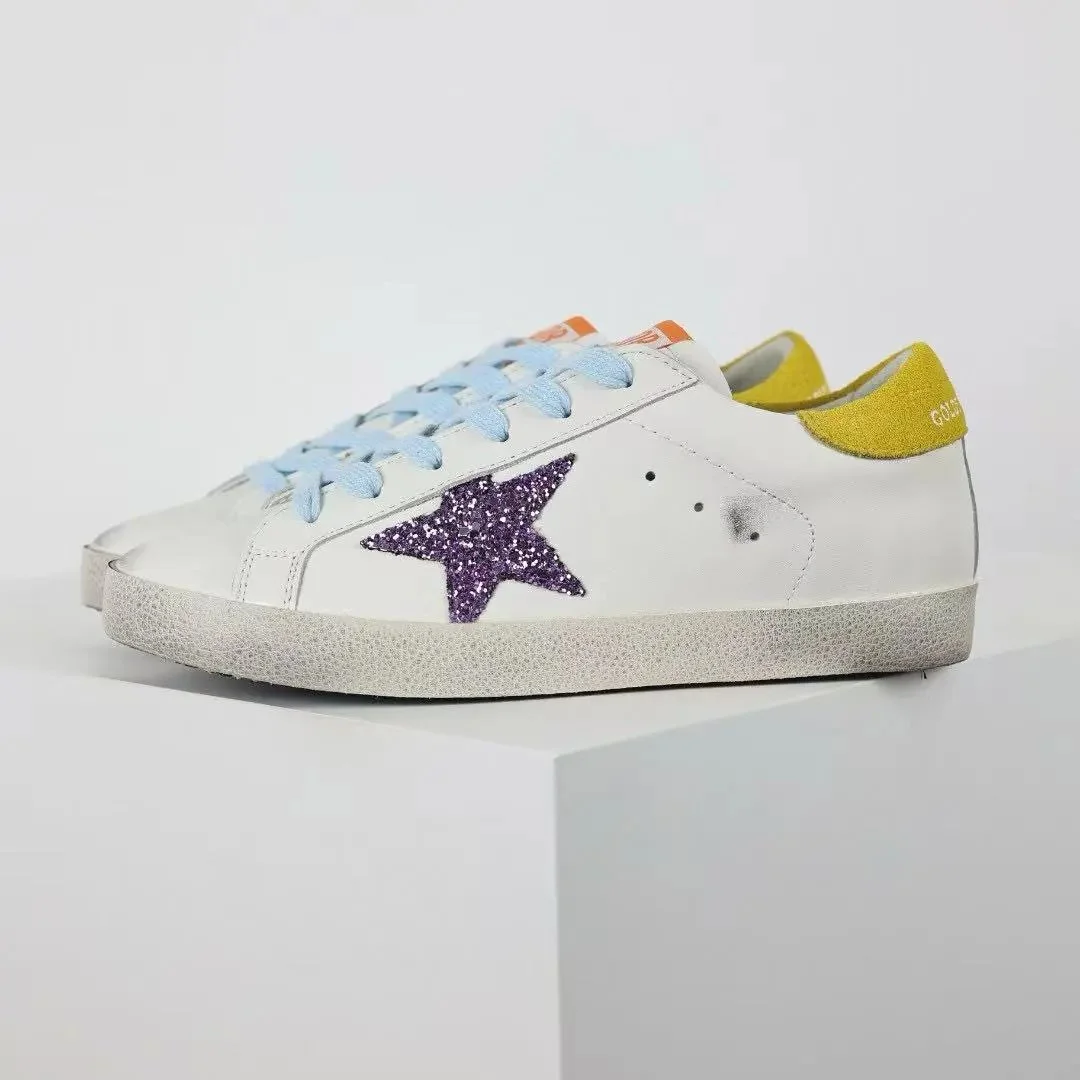 Golden Goose Golden Goose Super-Star Purple Star White Sneakers White - 1