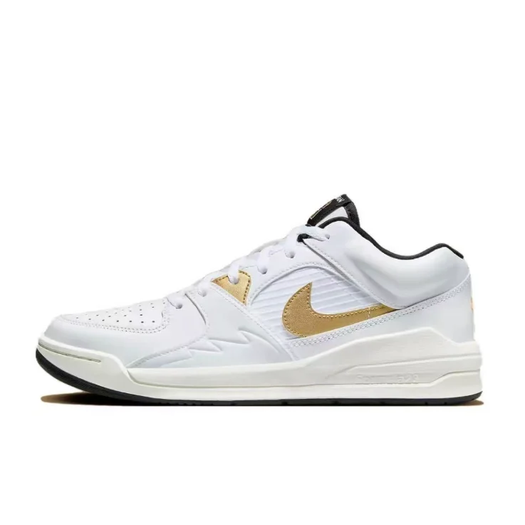Nike Nike Air Force 1 White Gold Black Low Sneakers White - 1