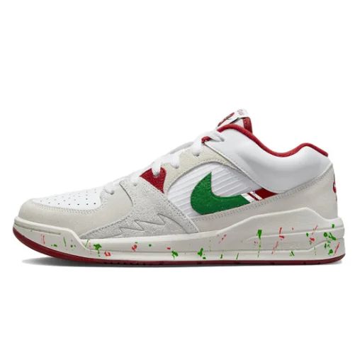 Nike Nike Air Force 1 Red White Green Splatter Low Sneakers White - 1