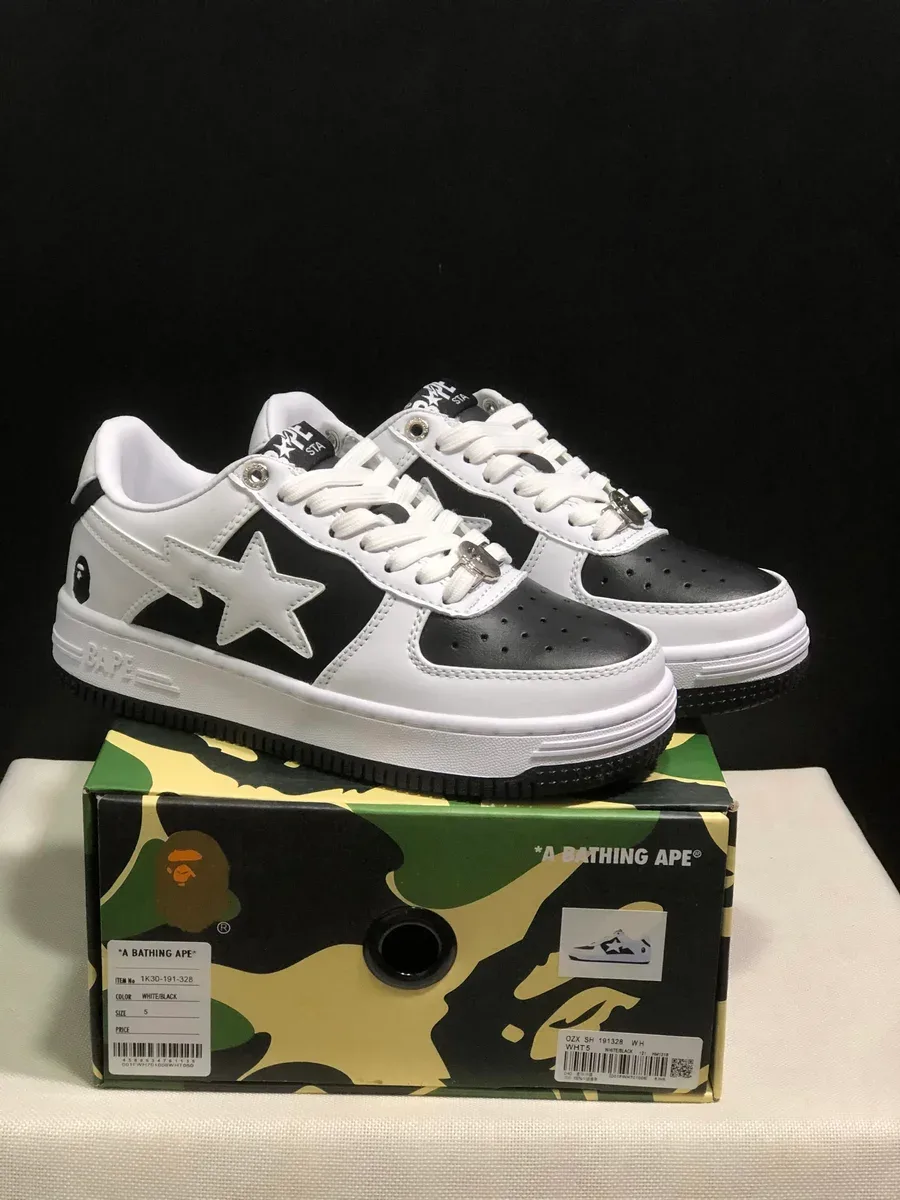 A Bathing Ape A Bathing Ape BAPE STA White/Black Sneakers Black - 1