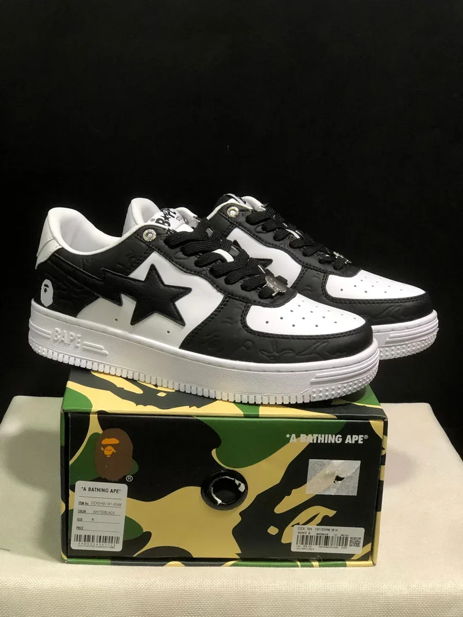 A Bathing Ape A Bathing Ape BAPE STA White/Black Sneakers Black - 1