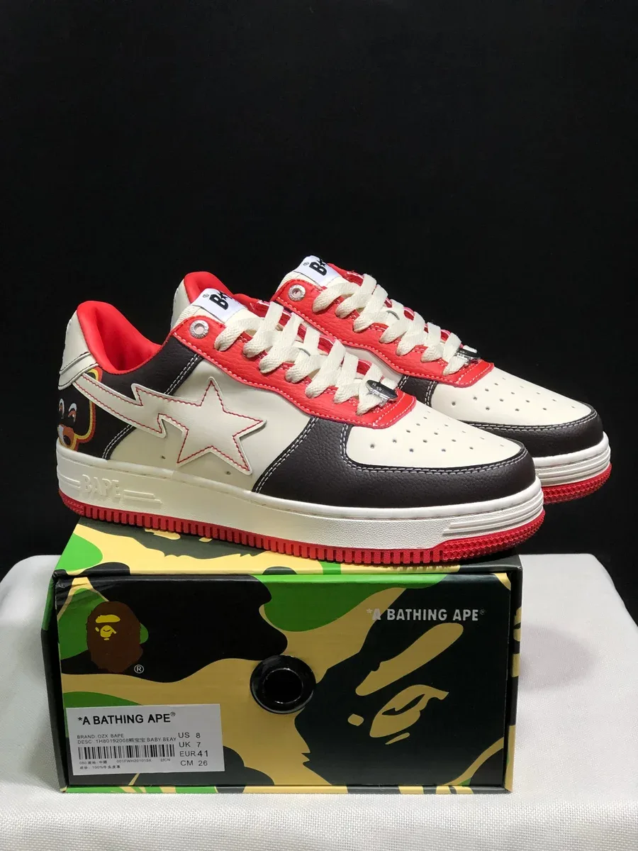 A Bathing Ape A Bathing Ape BAPE STA Triple Color Low Top Sneakers Black - 1