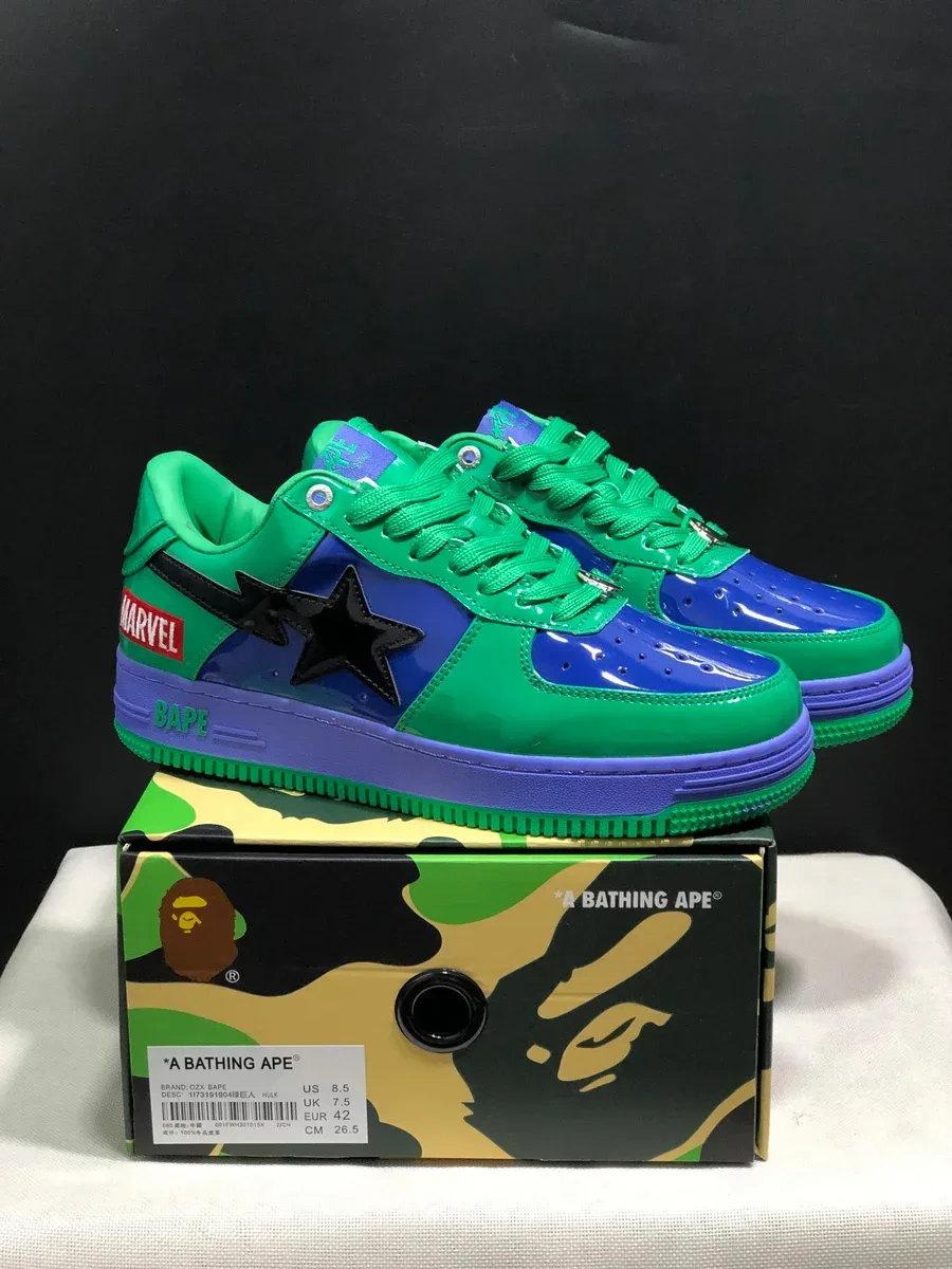A Bathing Ape A Bathing Ape BAPE STA Marvel Green/Blue Sneakers Green - 1