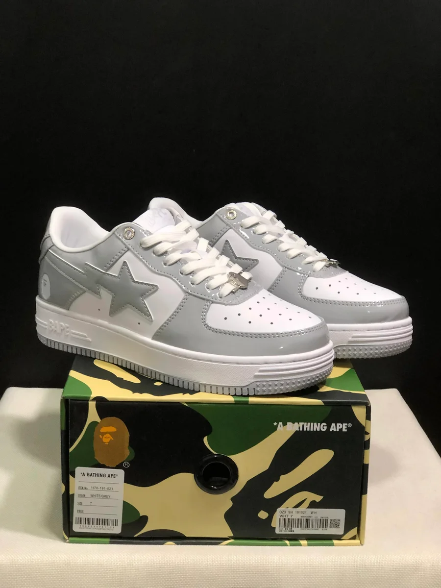 A Bathing Ape A Bathing Ape BAPE STA White/Grey Sneakers Grey - 1