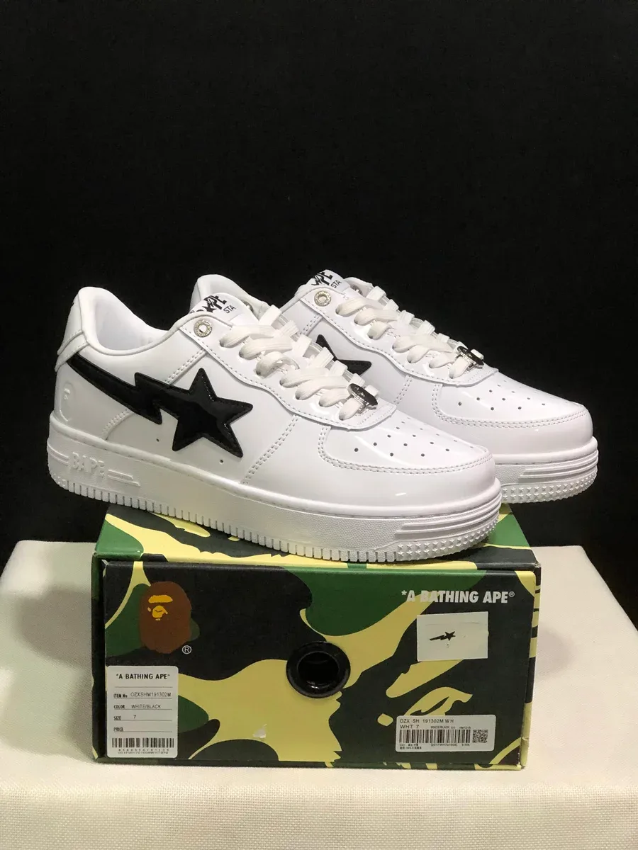 A Bathing Ape A Bathing Ape BAPE STA White/Black Sneakers White - 1