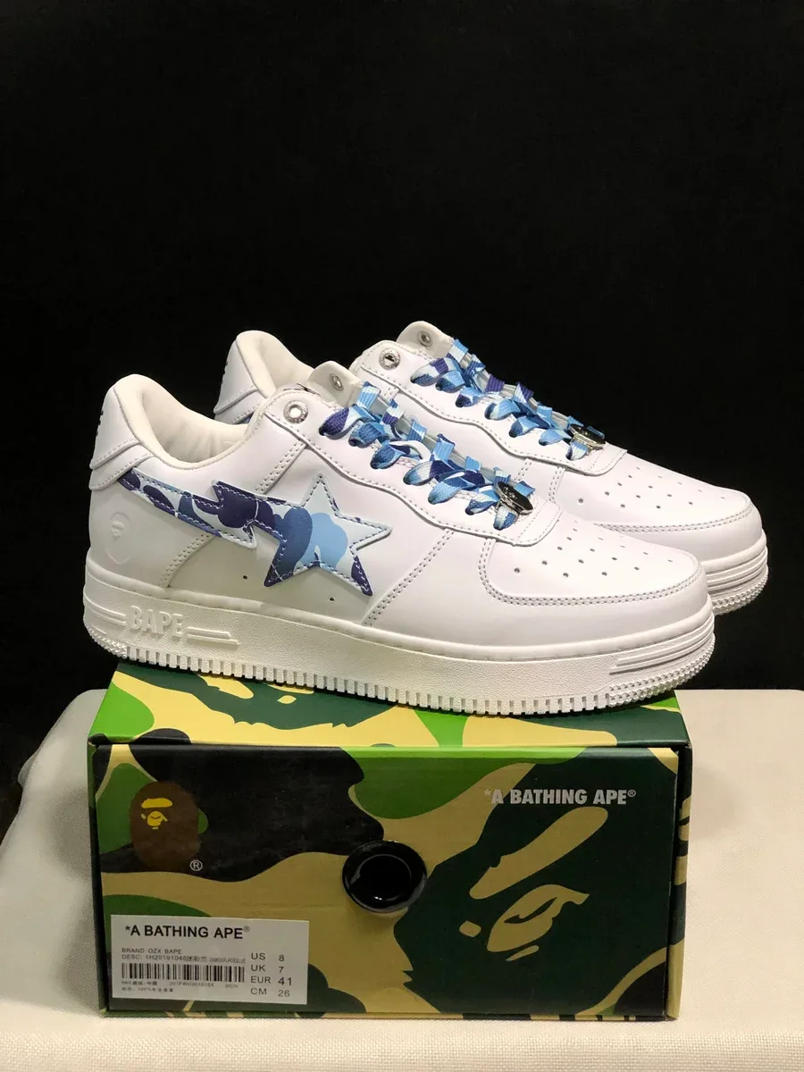 A Bathing Ape A Bathing Ape BAPE STA White/Blue Camo Sneakers White - 1