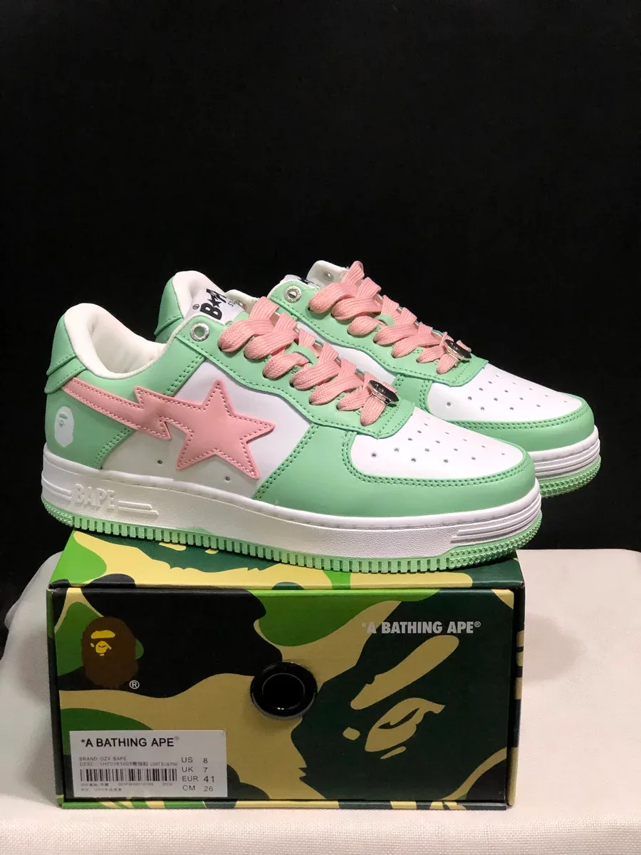 A Bathing Ape A Bathing Ape BAPE STA Light Green/Pink Sneakers Green - 1