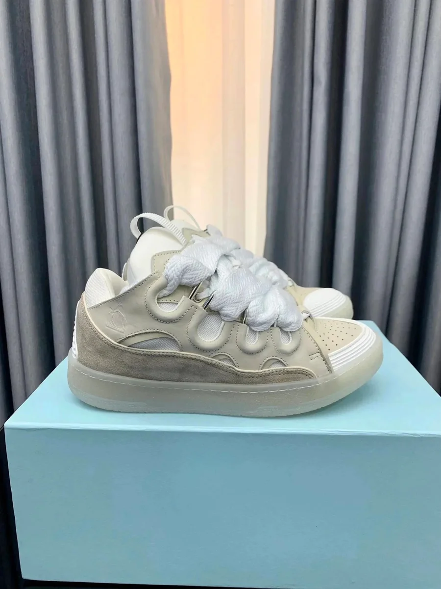 Unisex Model 4 Beige & White Sneakers