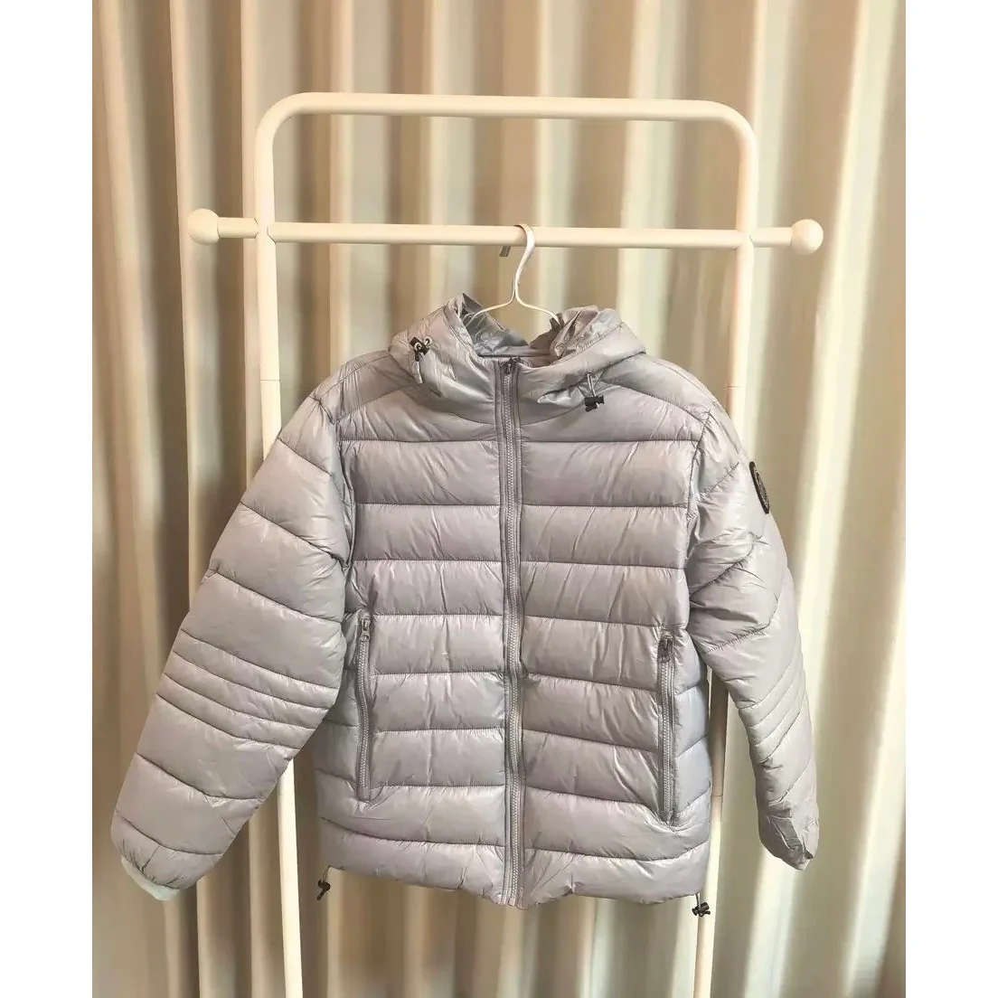 Lightweight Grey Puffer Jacket Winter Essential