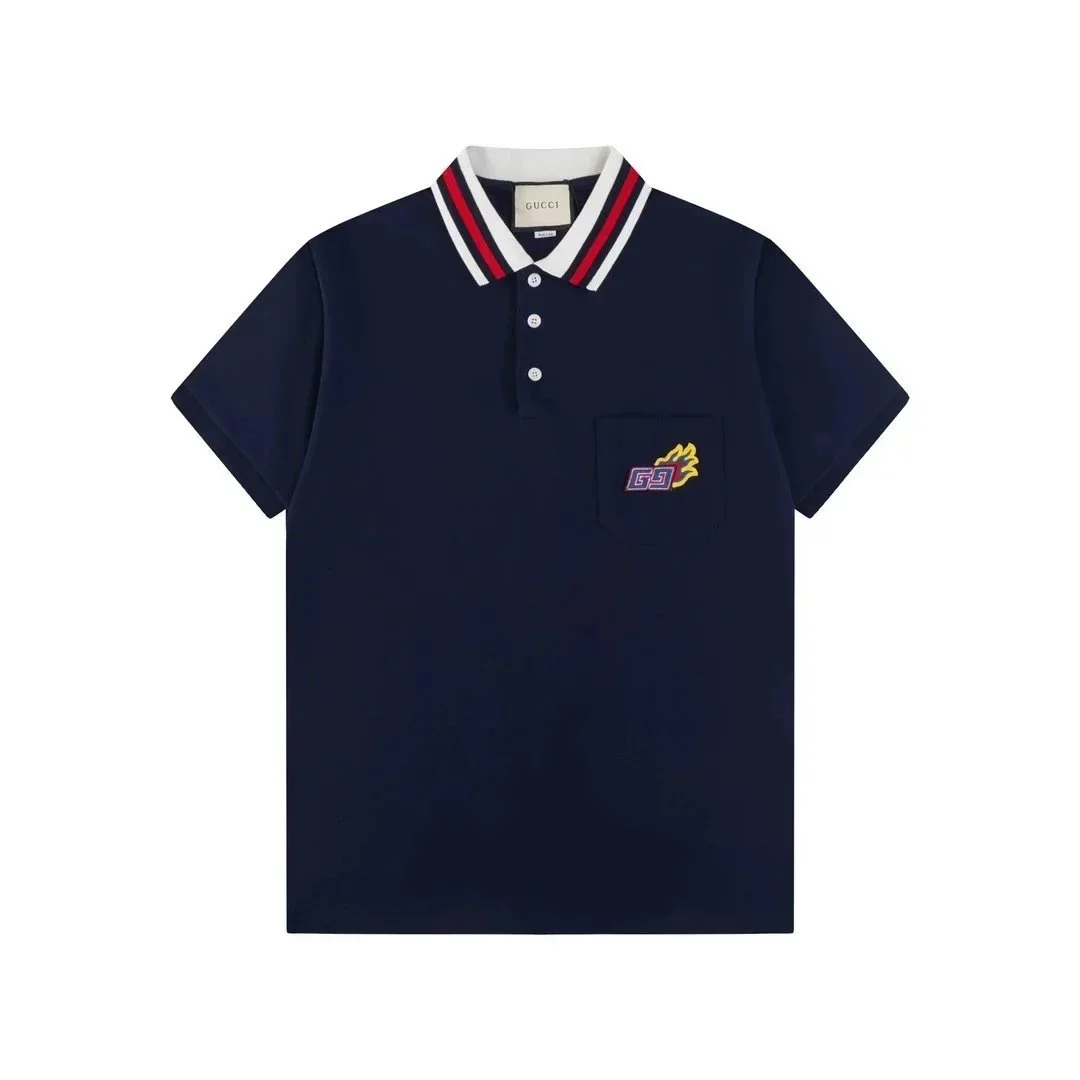 Gucci Black Fire Logo Polo Shirt