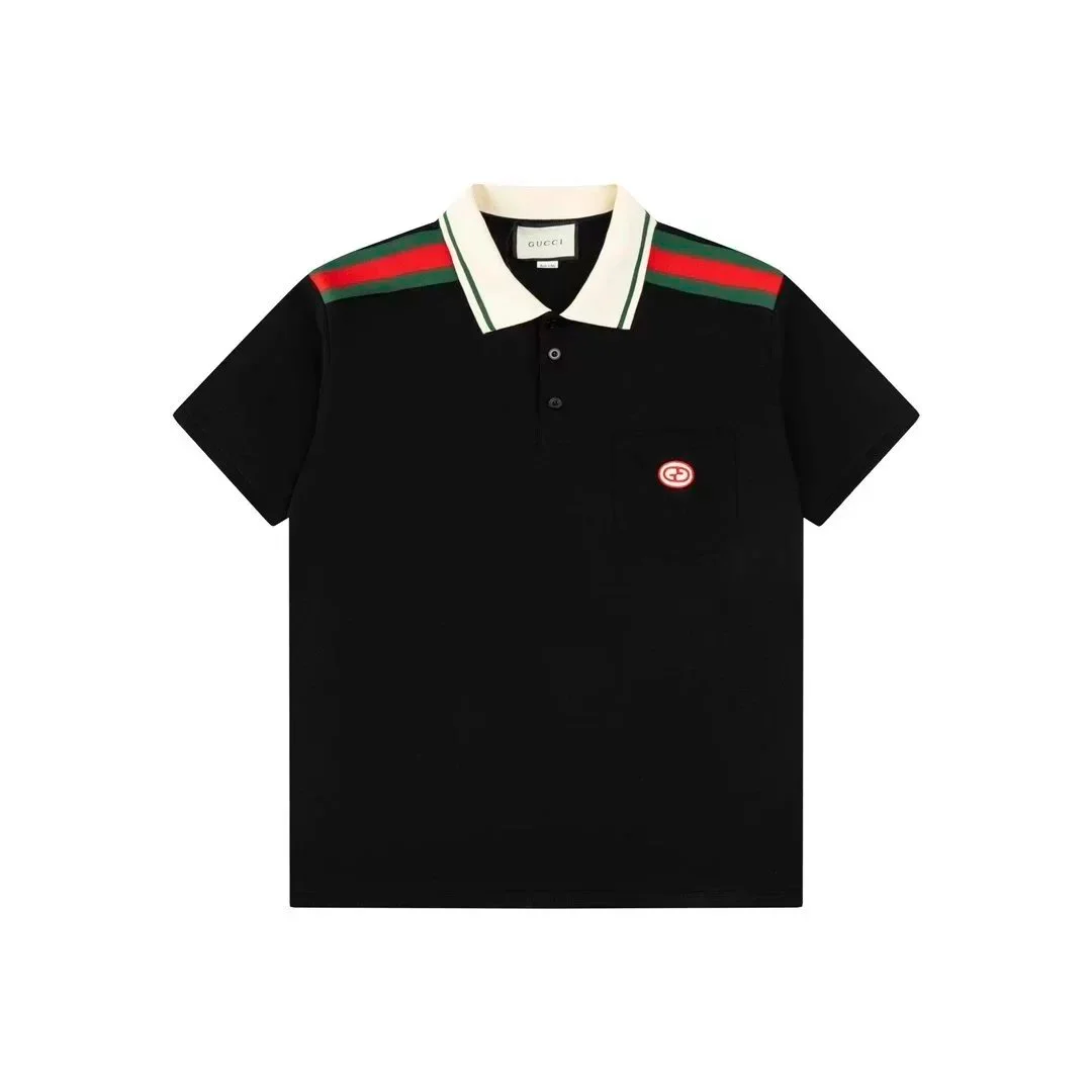 Gucci Black Red/Green Stripe Polo Shirt