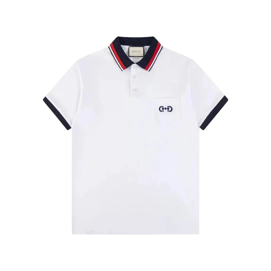 Gucci White Red/Blue Collar Polo Shirt