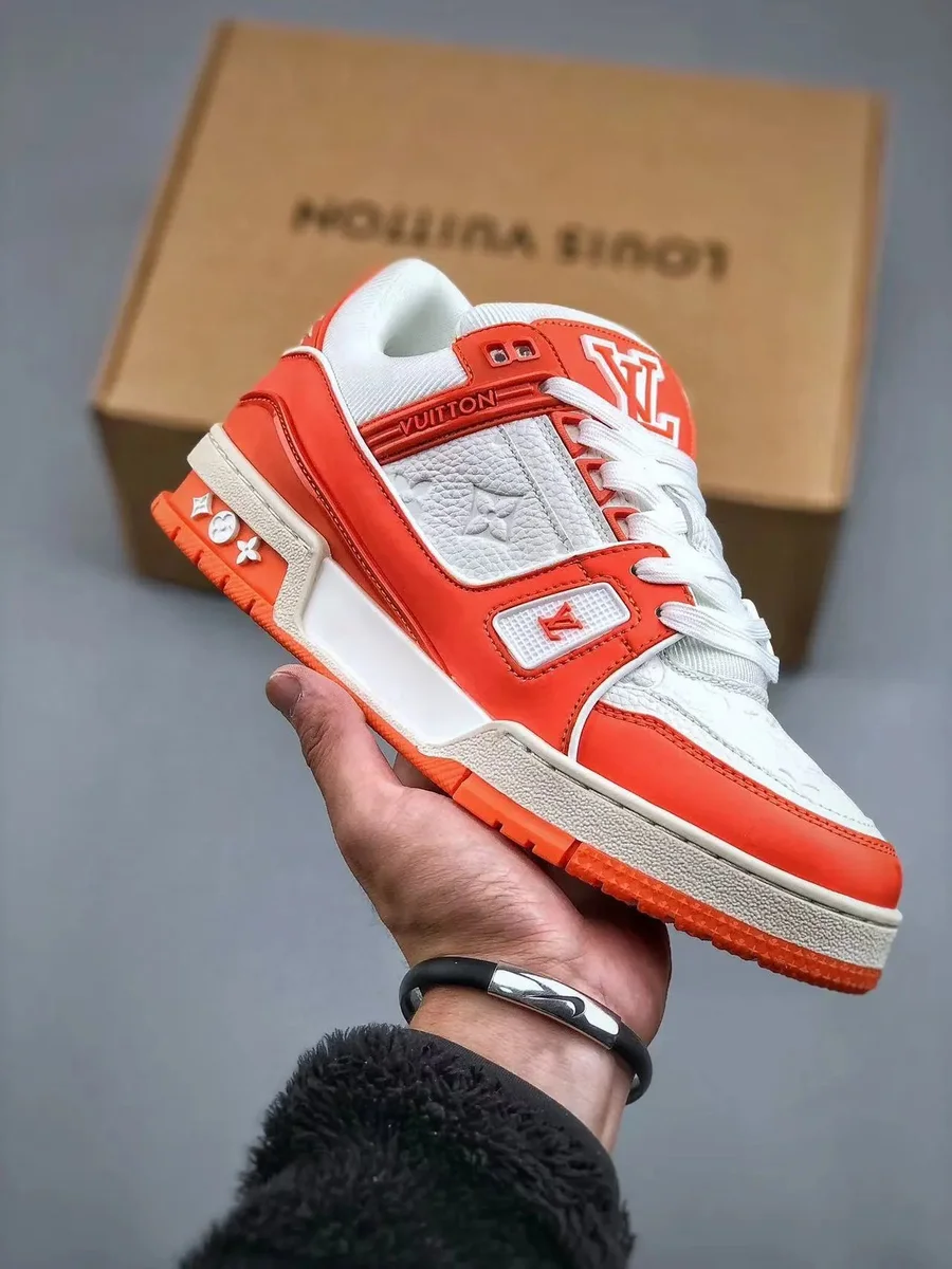 Louis Vuitton LV Trainer Orange/White Sneakers