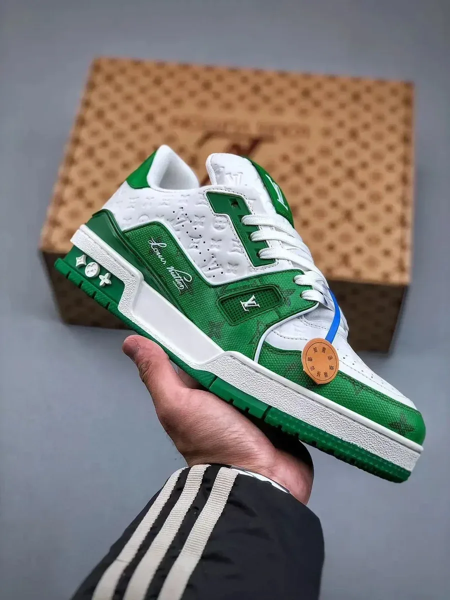 Louis Vuitton LV Trainer Green & White Sneakers