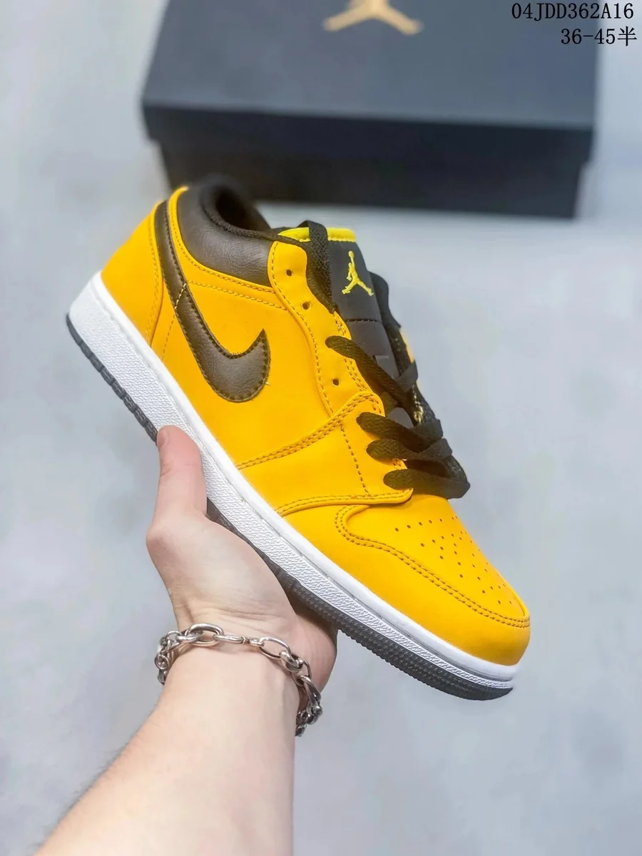 Nike Air Jordan 1 Low University Gold Black Sneakers