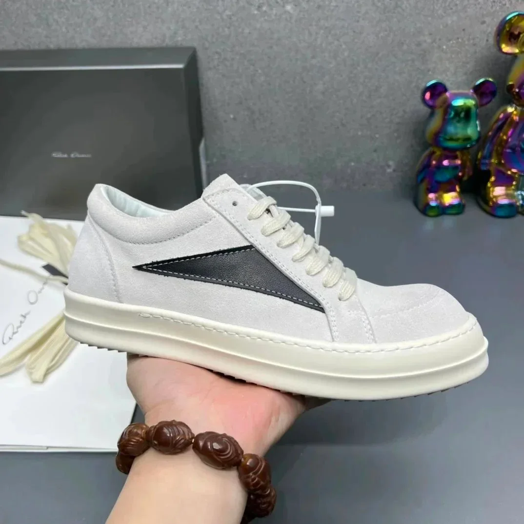 Rick Owens Geobasket White/Black Sneakers