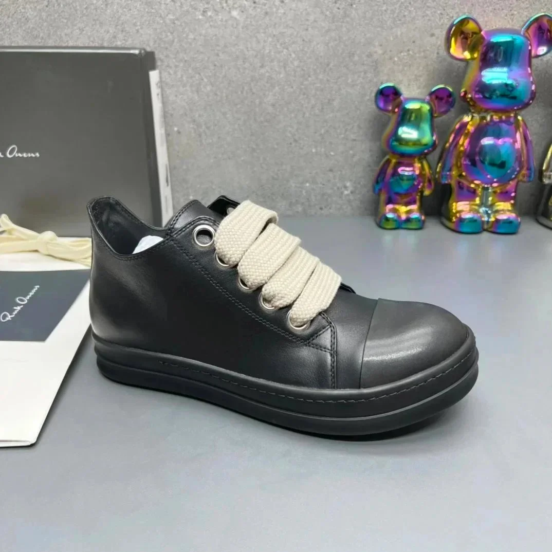 Rick Owens DRKSHDW Black Leather Sneakers
