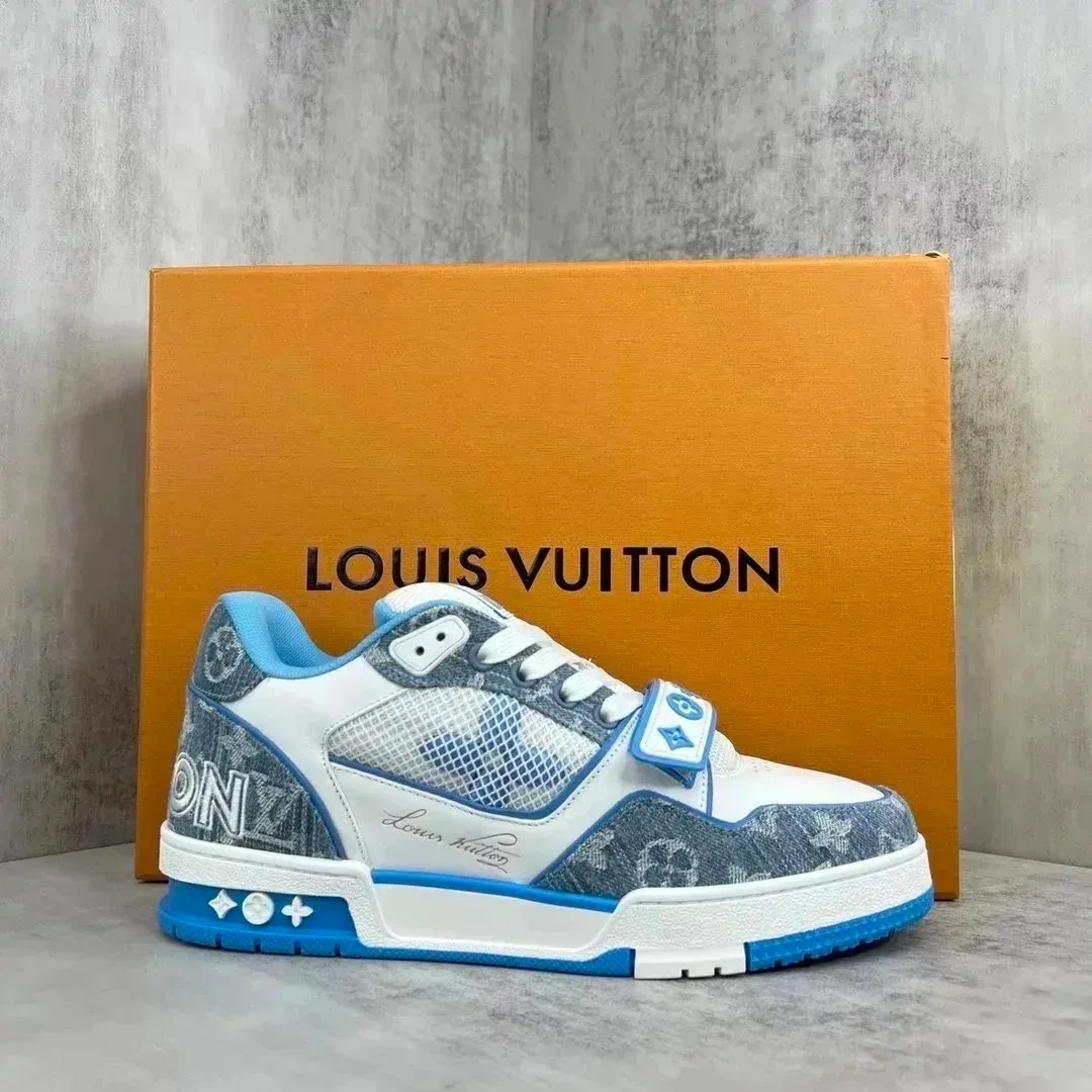 Louis Vuitton LV Trainer Blue Denim Sneakers