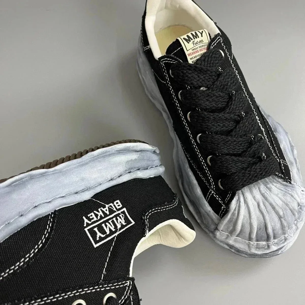 Maison Mihara Yasuhiro Blakey OG Style 36 Black Canvas Sneakers