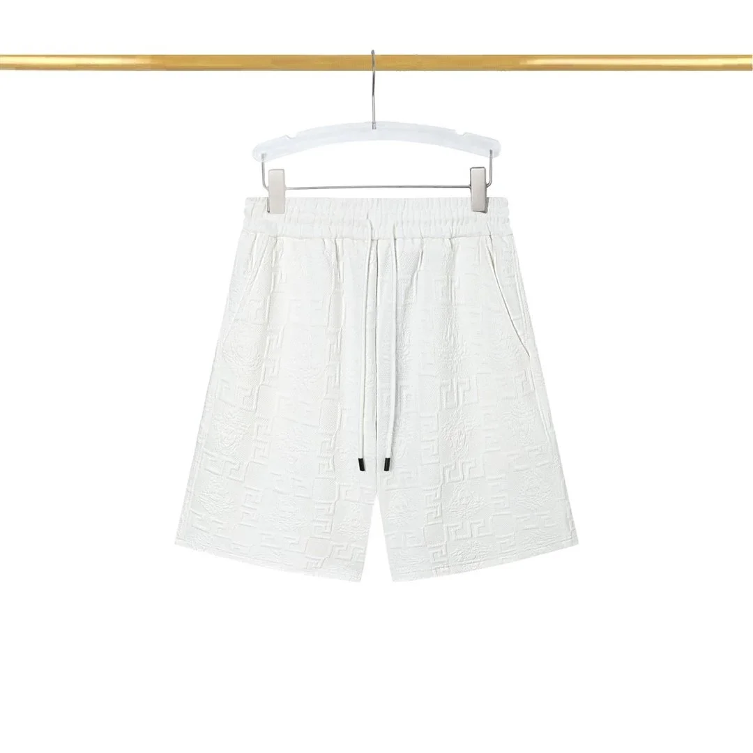 White Embossed Shorts Casual