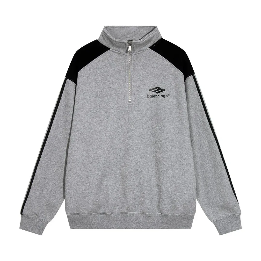 Balenciaga Grey Black Panel Hoodie
