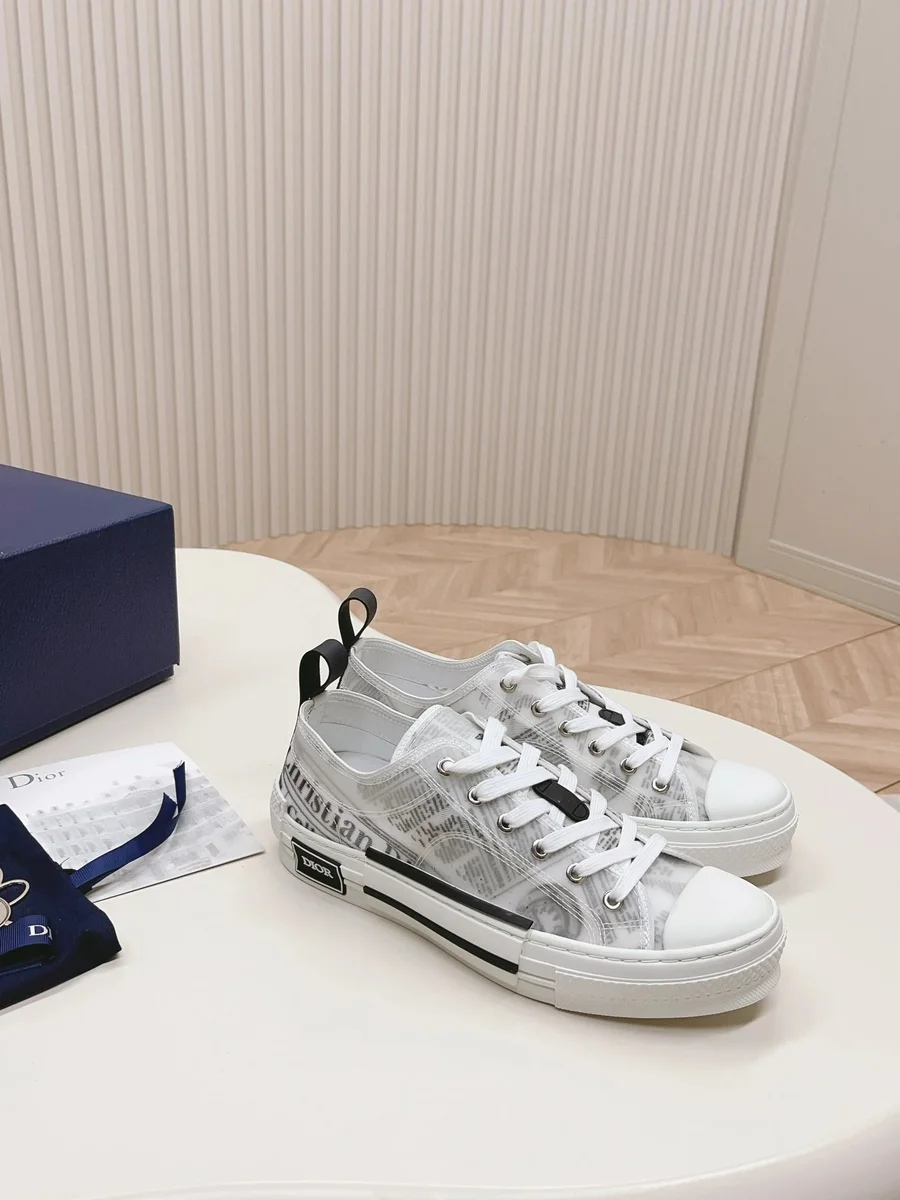 Dior B23 Newspaper Print Low Top Sneakers