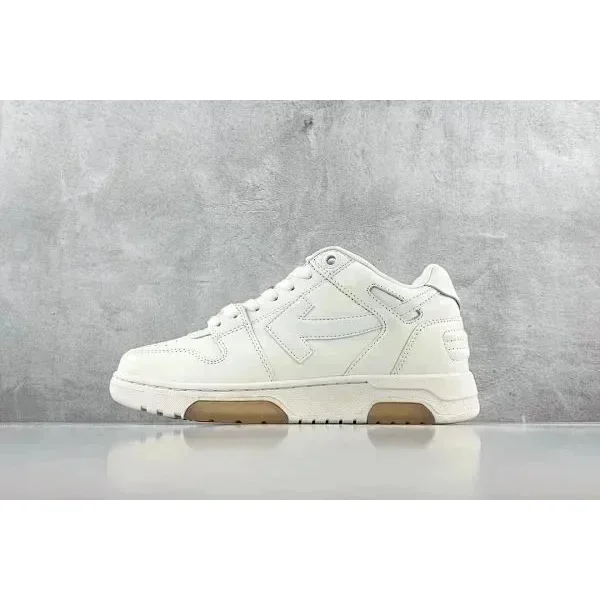 White Leather Low-Top Sneakers