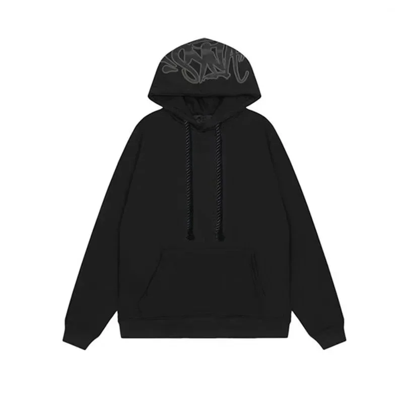 Black Graffiti Print Hoodie