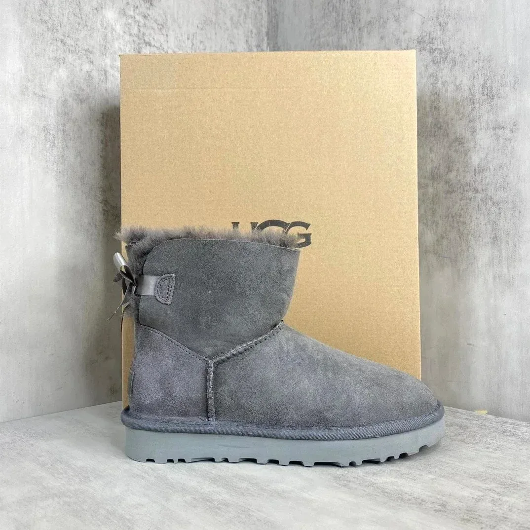 UGG Classic Short Grey Bow Boots