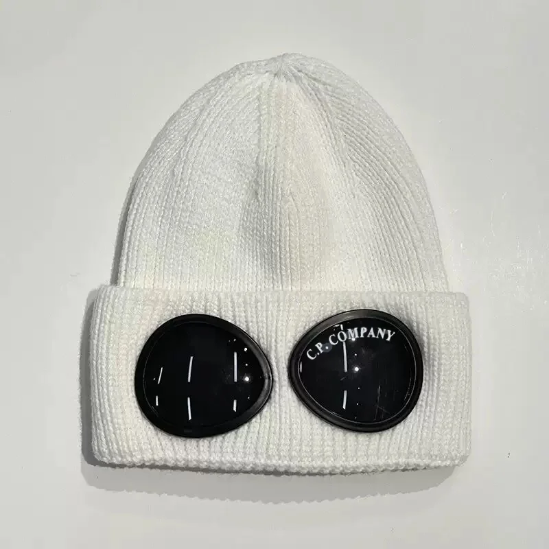 C.P. Company White Goggle Beanie