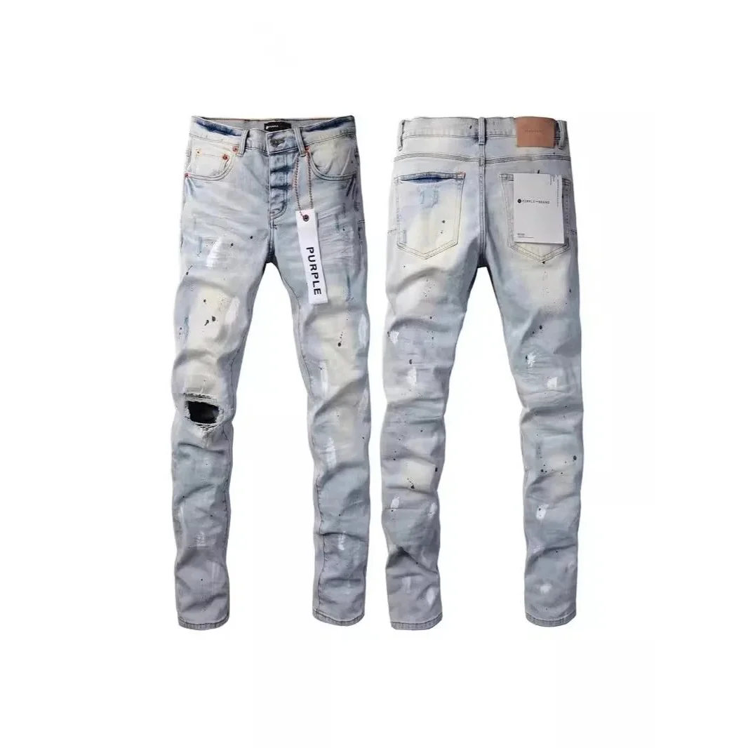 Unknown 25浅色 Painted Distressed Jeans