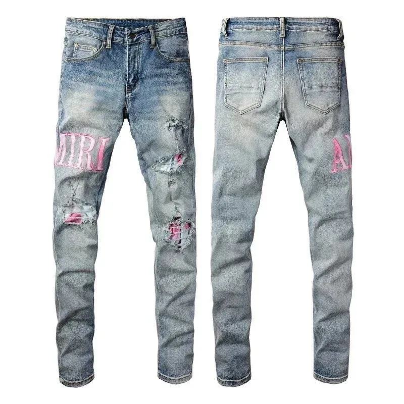 Amiri 35水洗做旧款破洞牛仔裤