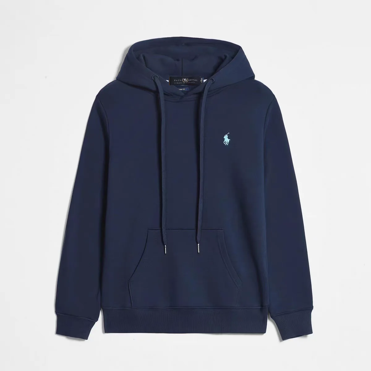 Polo Ralph Lauren Navy Blue Hoodie with Light Blue Pony Logo