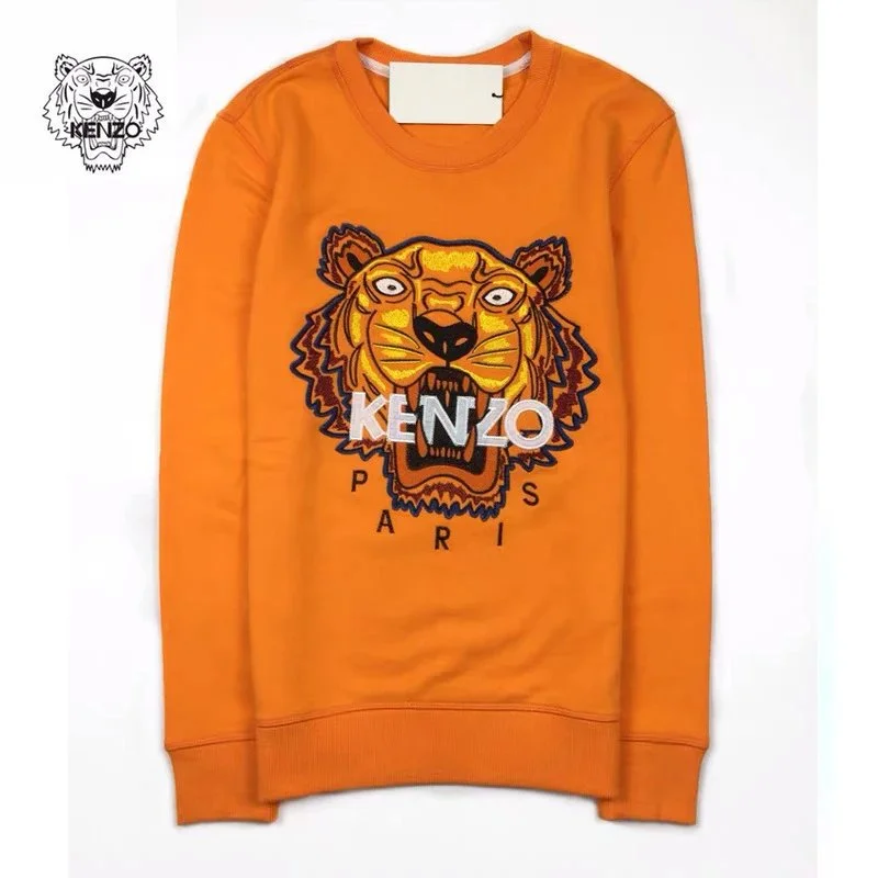 Kenzo Tiger Embroidered Orange Sweatshirt