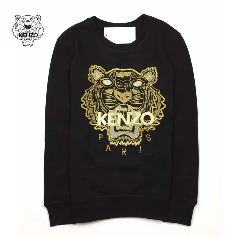 Kenzo Tiger Embroidery Black Sweatshirt