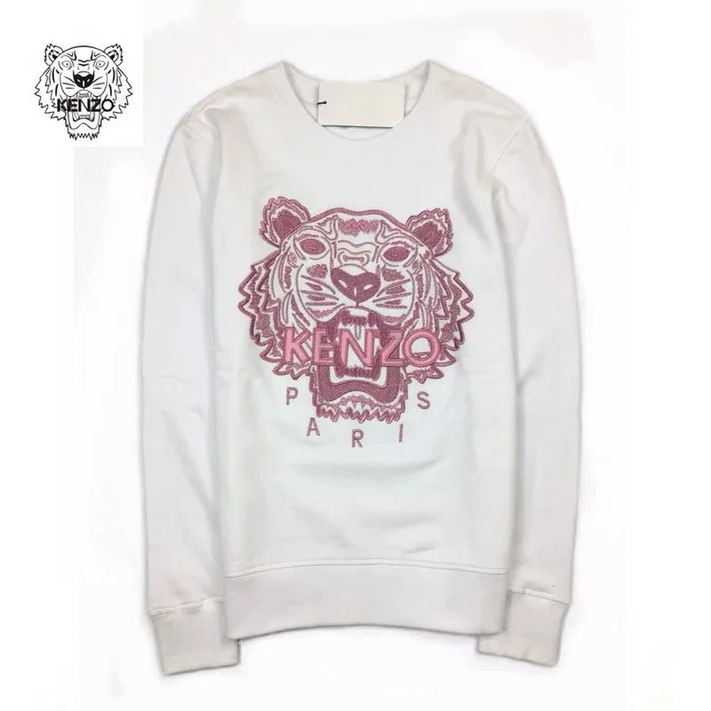 Kenzo White Tiger Embroidery Sweatshirt