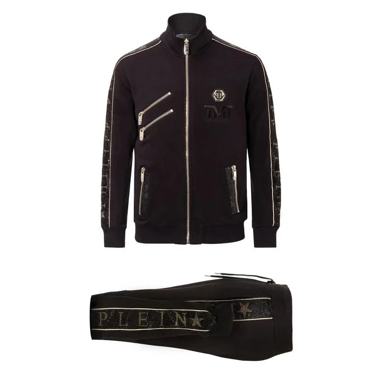 Plein Black Gold Trim Track Suit