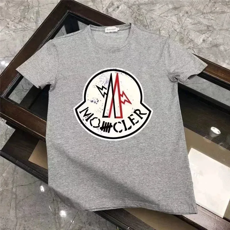 Moncler Logo Graphic T-Shirt Grey