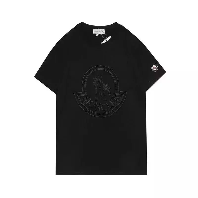 Moncler Black Embroidered Logo T-Shirt