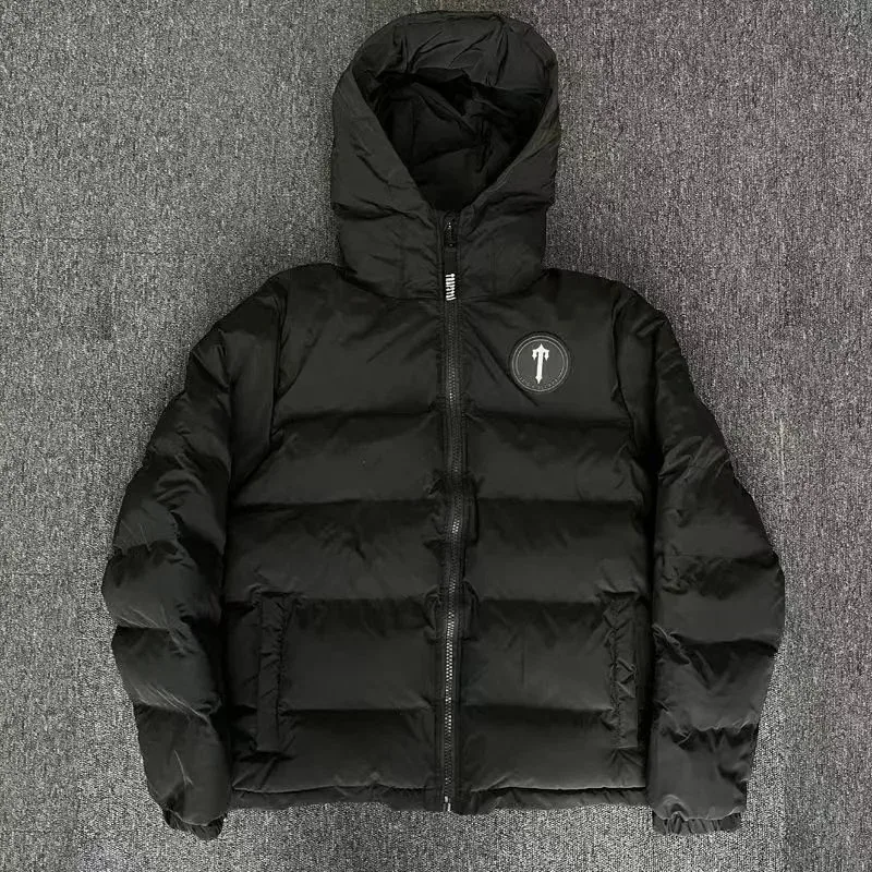 Black T Logo Puffer Jacket