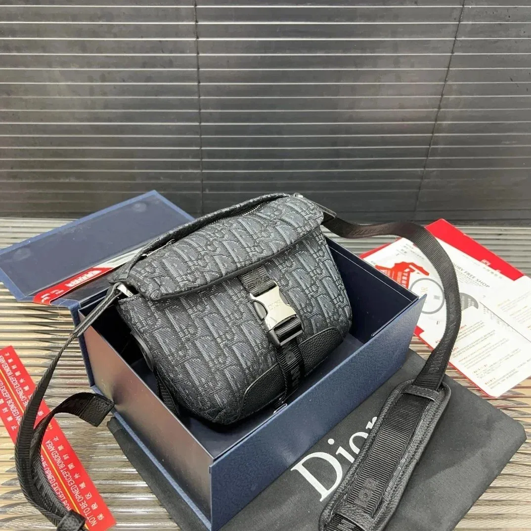 Dior Lady Dior Monogram Crossbody Bag Black