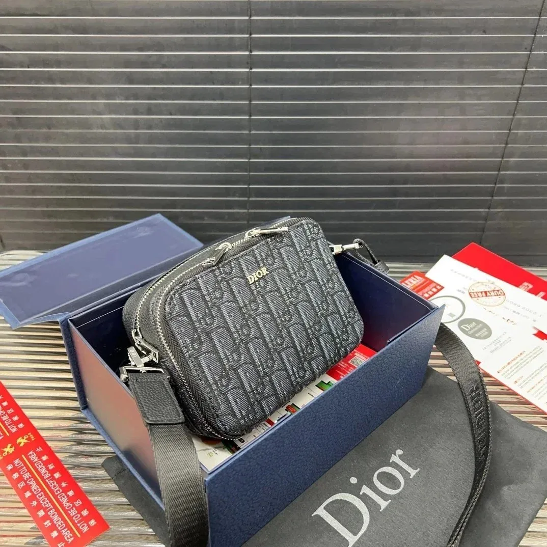 Dior Dior Lady Dior Monogram Crossbody Bag Black Black