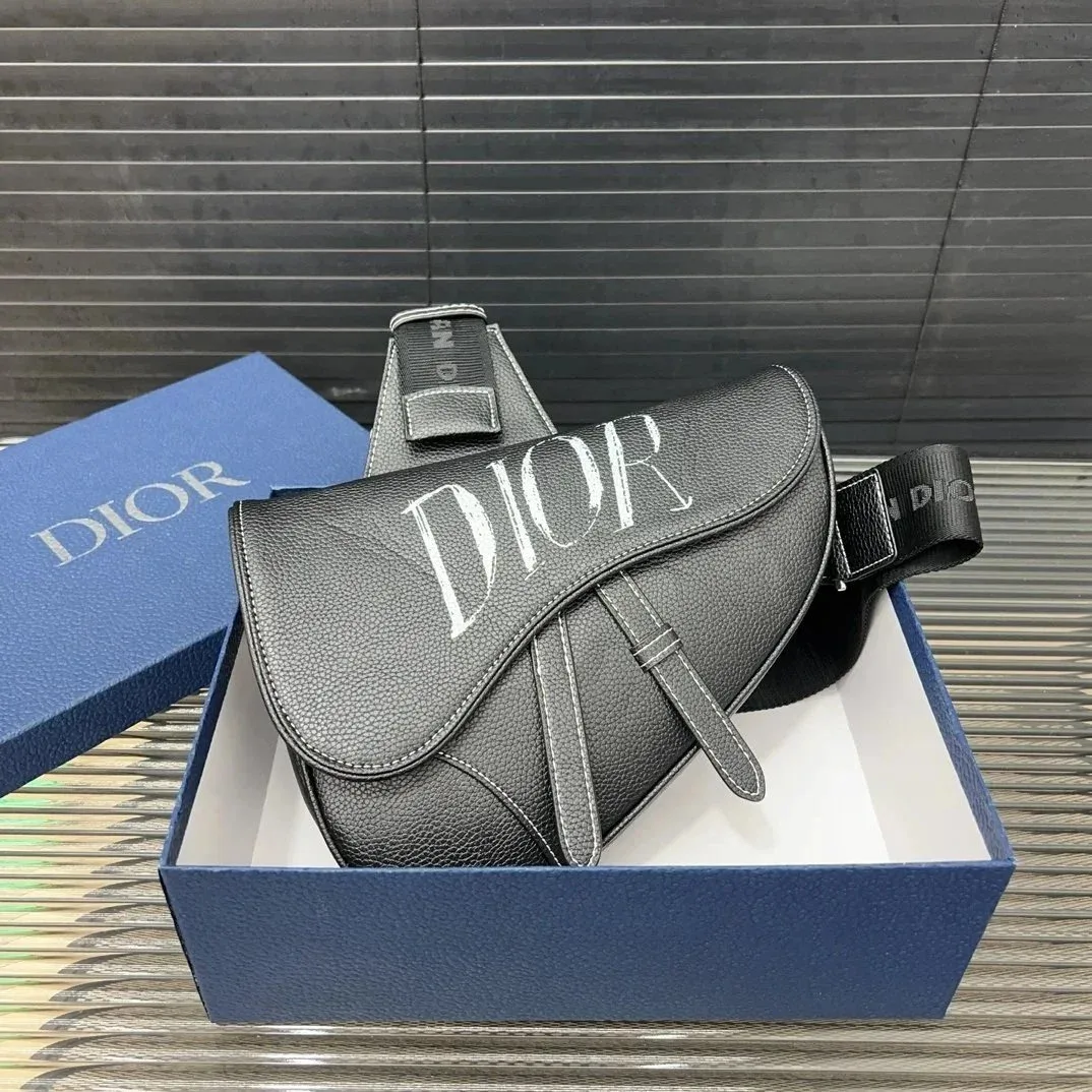 Dior Saddle Black Leather Belt Bag