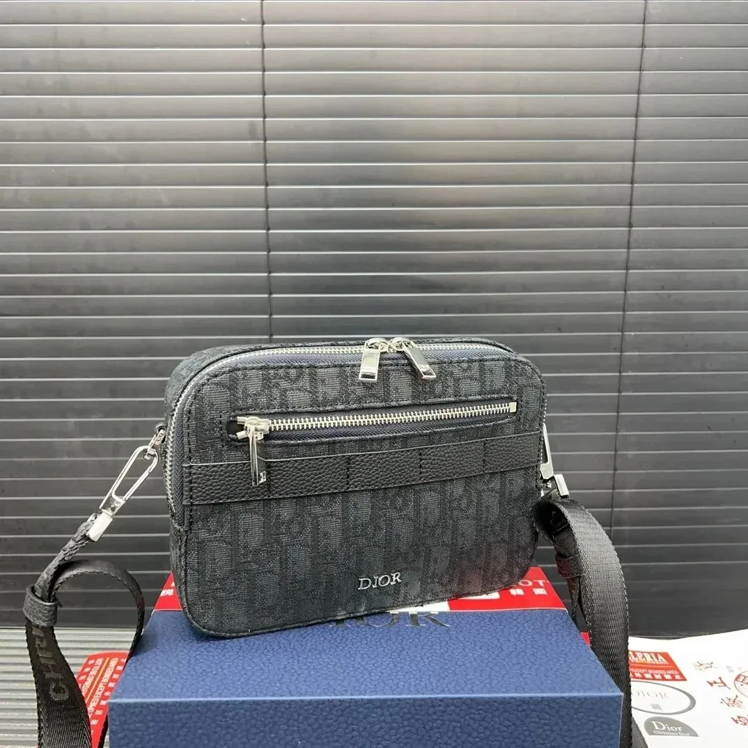 Dior Lady Dior Black Monogram Crossbody Bag