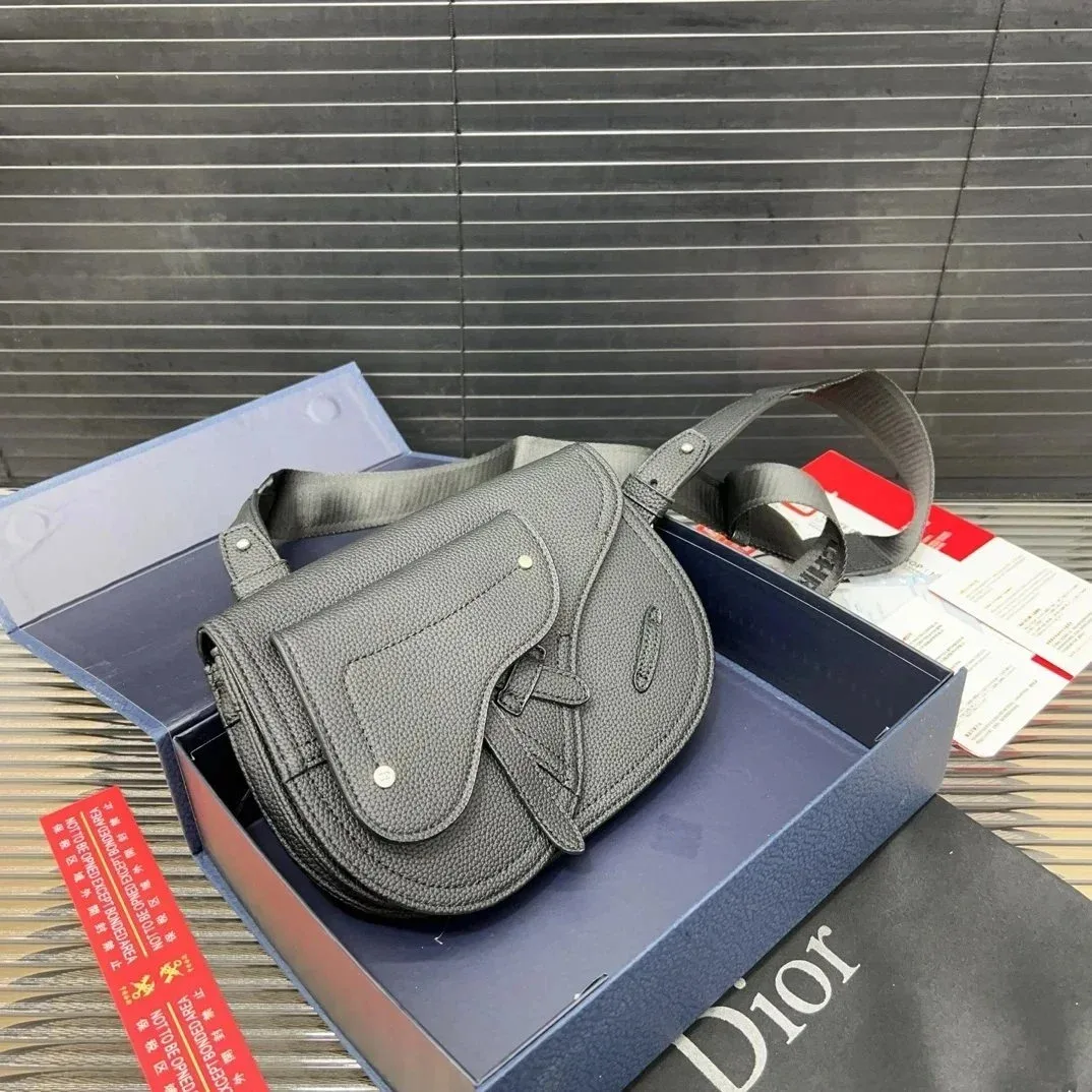 Dior Saddle Mini Black Leather Bag