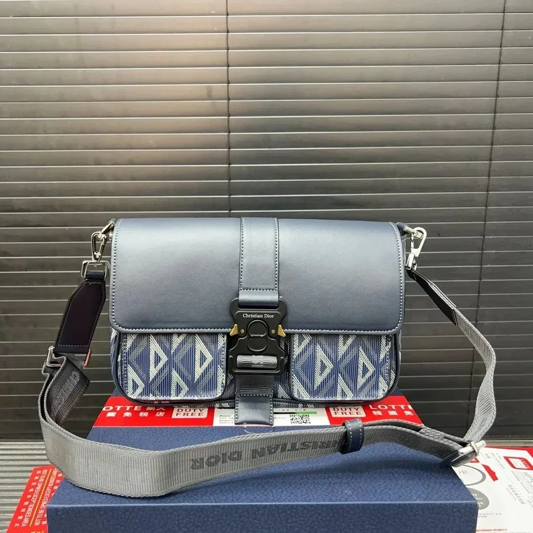 Dior Lady Dior Blue几何图案单肩包