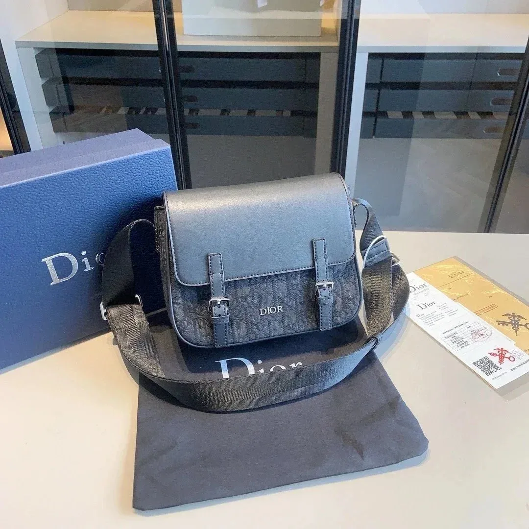 Dior Lady Dior Monogram Crossbody Bag Slate Blue
