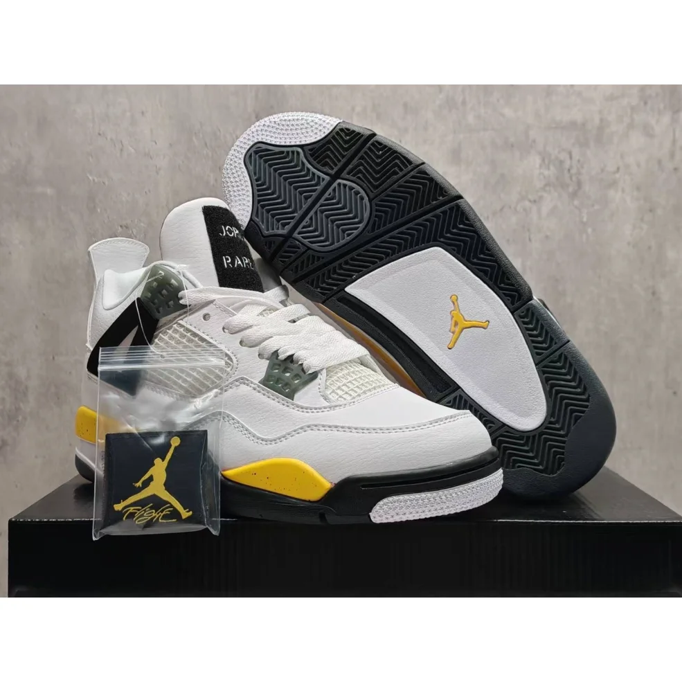 Air Jordan Air Jordan 4 White/Gamma Blue/Black/Yellow Sneakers